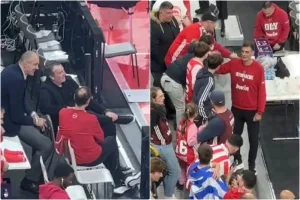 Φιλικό τετ α τετ Μπαρτζώκα με «θρύλο» του Ολυμπιακού – Χαμός για μια φωτογραφία μαζί του (video)