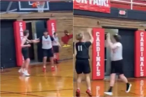 Και πώς να μην τον χάσει; 16χρονος μπαρμπέρης «όρισε» το back door κόψιμο σε σχολικό αγώνα (video)