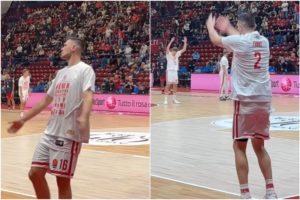 Οι παίκτες του Ολυμπιακού βγήκαν για ζέσταμα στο Μιλάνο, με μπλουζάκι αφιερωμένο στον Έβανς (video)